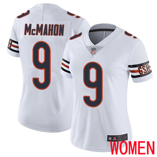 Chicago Bears Limited White Women Jim McMahon Road Jersey NFL Football #9 Vapor Untouchable->youth nfl jersey->Youth Jersey
